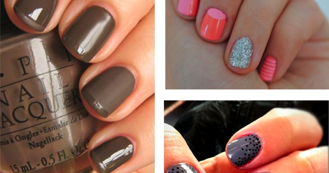 1. Coral and Grey Ombre Nails - wide 6