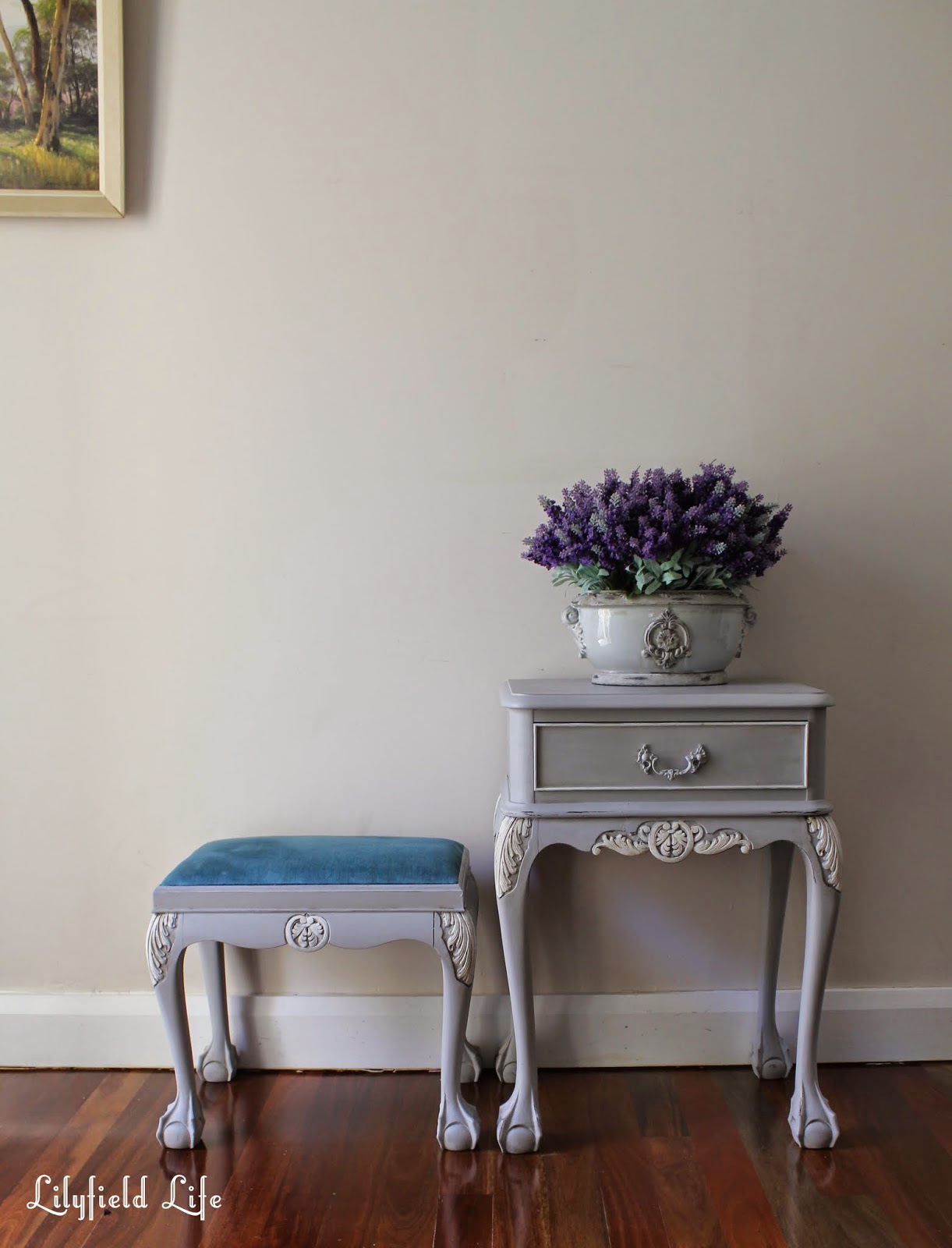 Lilyfield Life French Bedside table and stool makeover