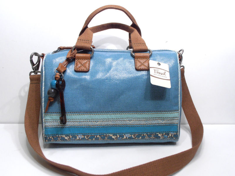 Bags Heaven Fossil KeyPer Coated Canvas Convertible Satchel