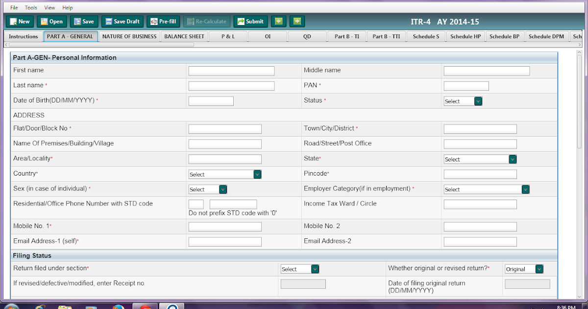 itr 4 java based utility income tax form for asst year income tax rate chart for fy 2014 15