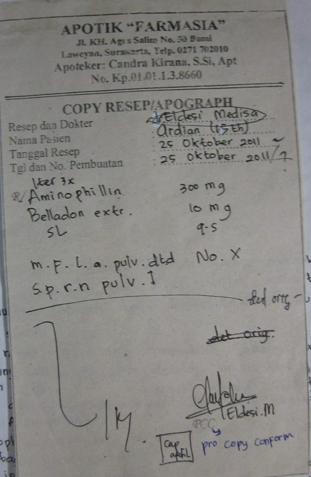 Catatan Dunia Farmasi Resep Obat