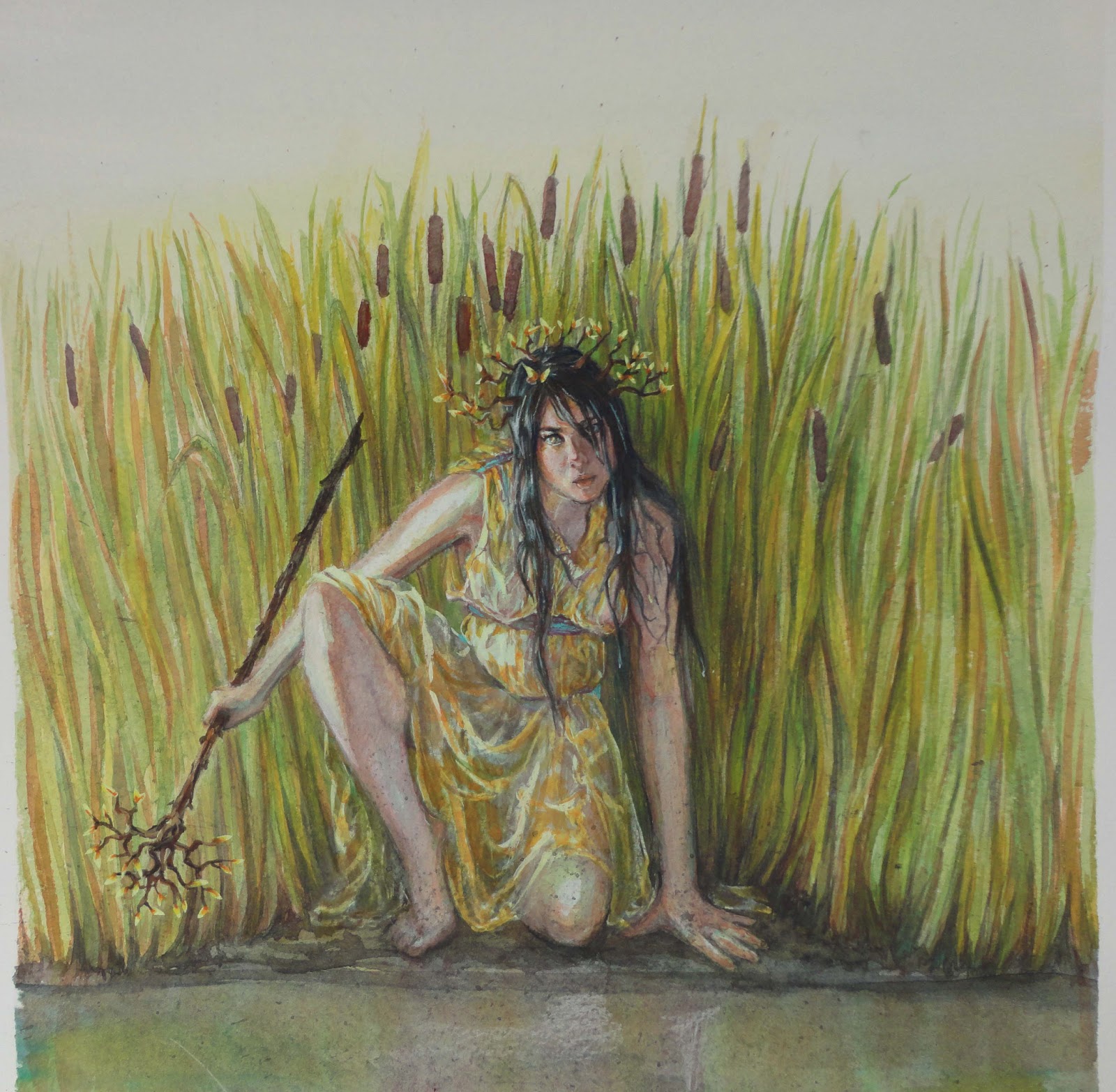 Лесная нимфа голышом прогуливается возле реки Лесная нимфа голышом прогуливается возле реки