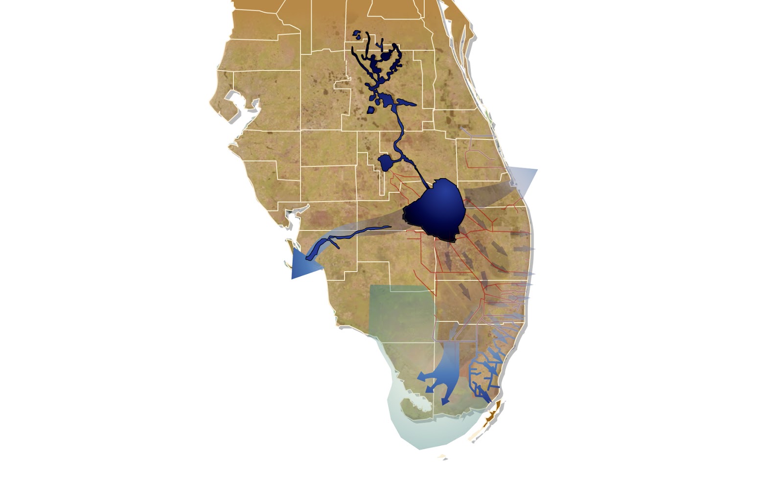 this map illustrates how the cs f project disrupted historic everglades water flows and created the current water management system this map illustrates how the cs f project disrupted historic everglades water flows and created the current water management system