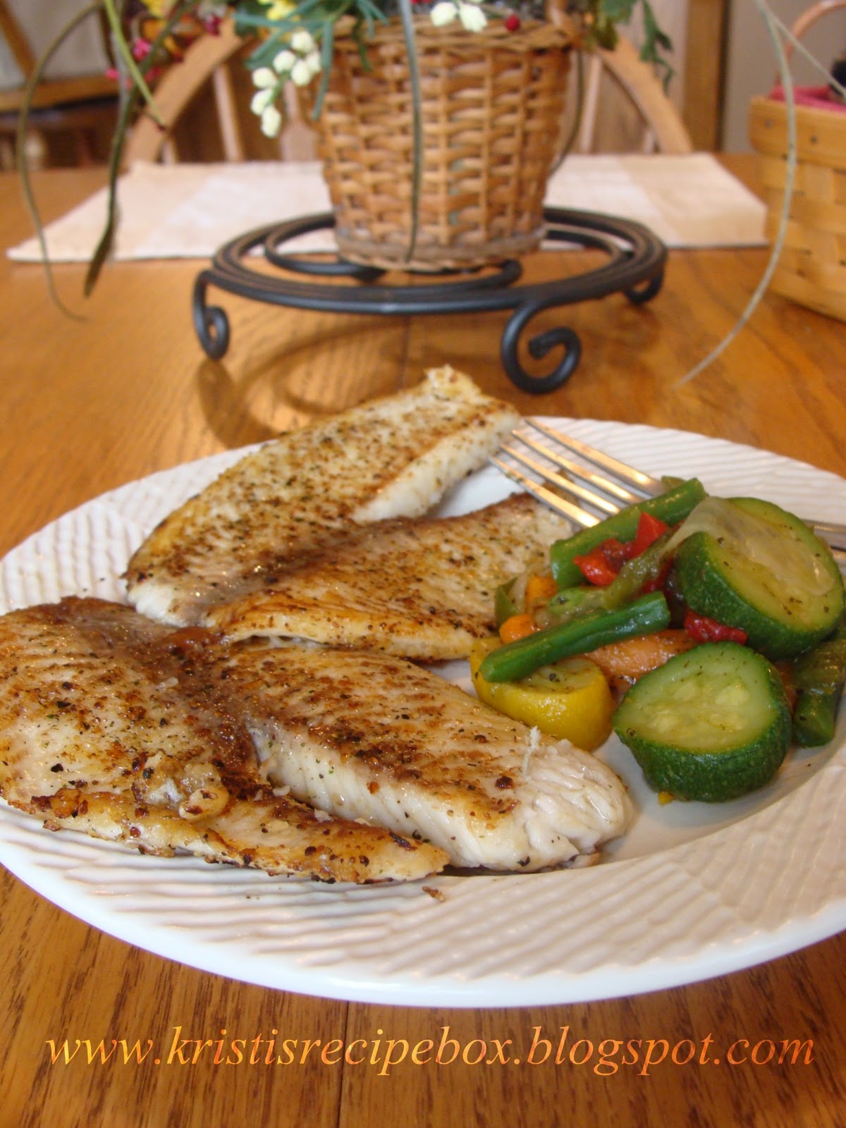 Kristi's Recipe Box Spicy PanSeared Tilapia