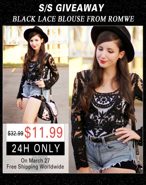 Ganhe uma blusa preta de Guipir da Romwe!