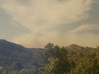 Humo en el incendio del Valle de San Gusín