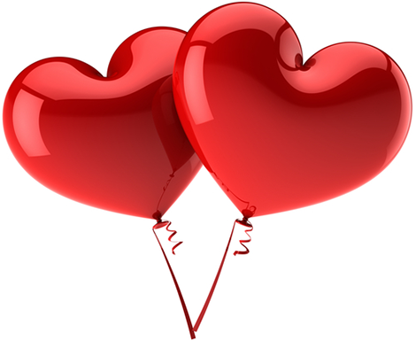 Two heart balloons