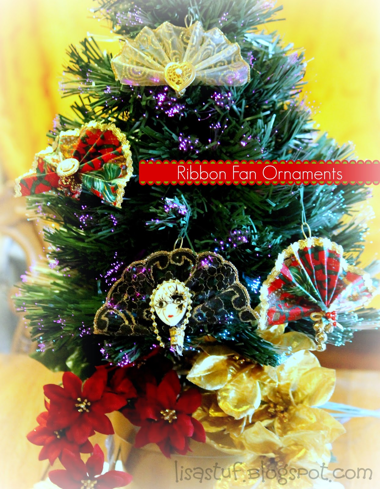 StuffnSuch By Lisa Ribbon Fan Ornament