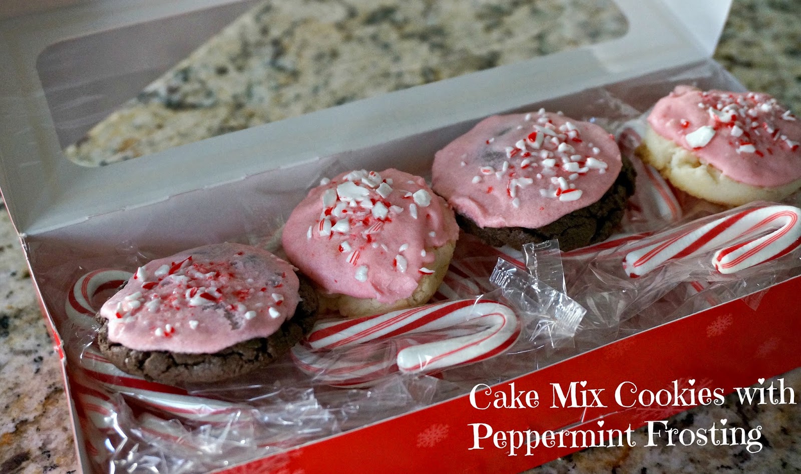 A Pinch of Chaos Cake Mix Cookies with Peppermint Frosting