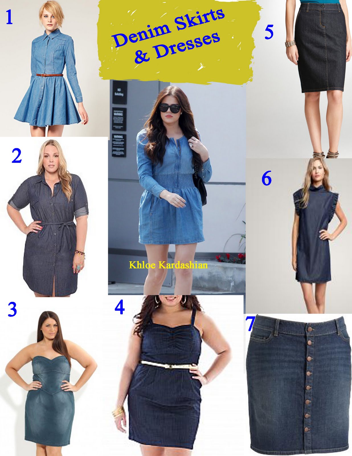 denim dresses and skirts