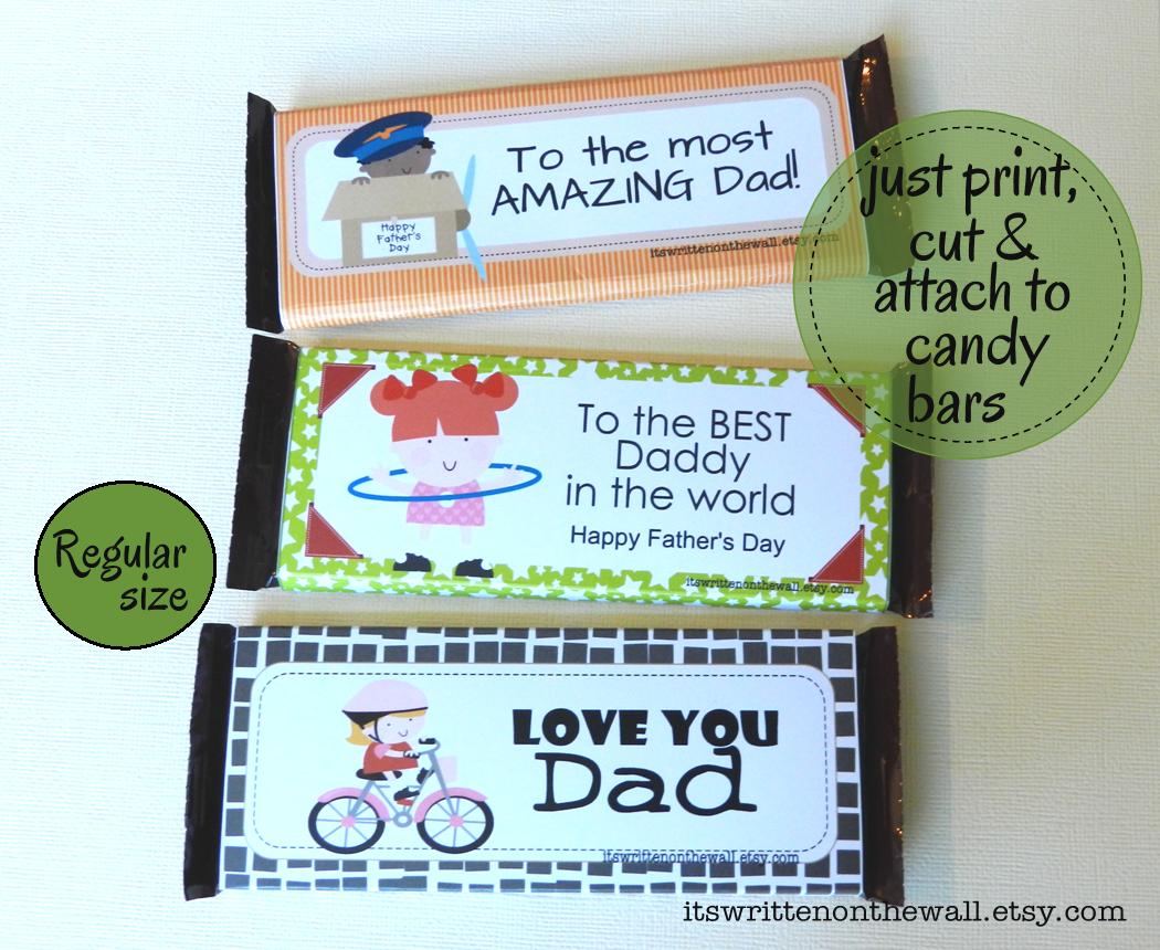 It's Written on the Wall 14 Father's Day Themed Candy Bar WrapsFor