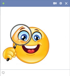 Examining.. Facebook Smiley Examining With A Magnifying Glass