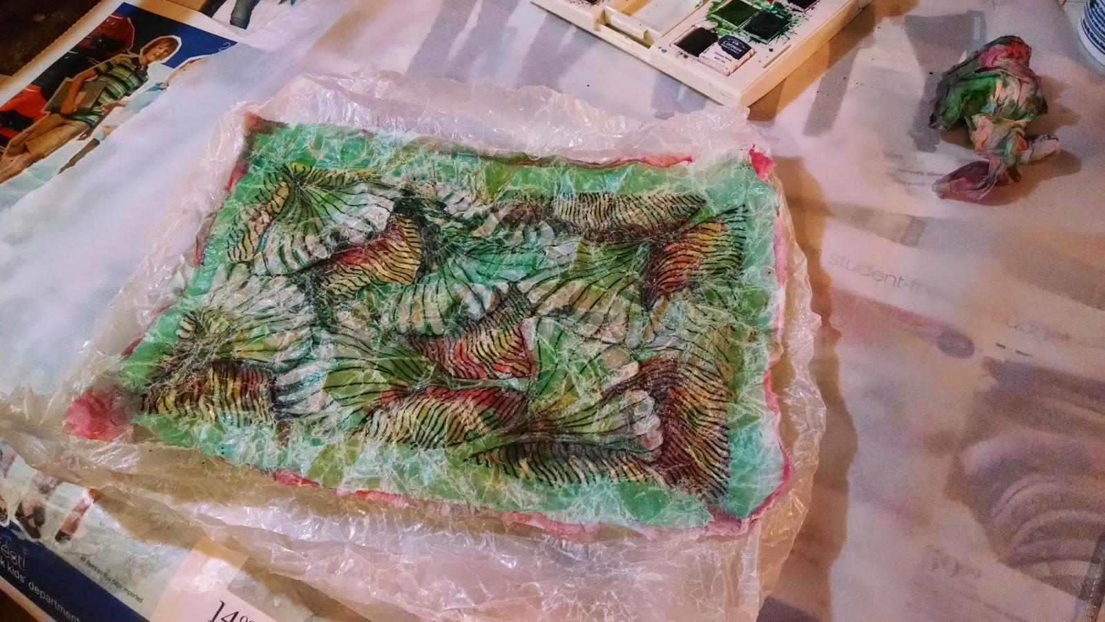 meesh's pottery Watercolor Batik on Rice Paper