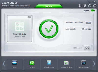 Comodo Internet Security Tampilan Awal Comodo Antivirus