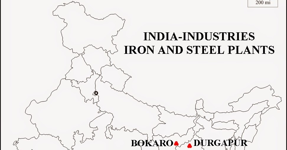 Geography and We MAP WORK IRON AND STEEL PLANTS