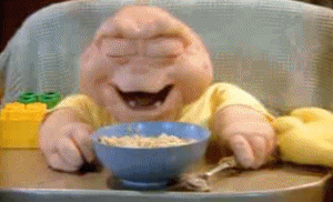 Baby Sinclair laughing gif