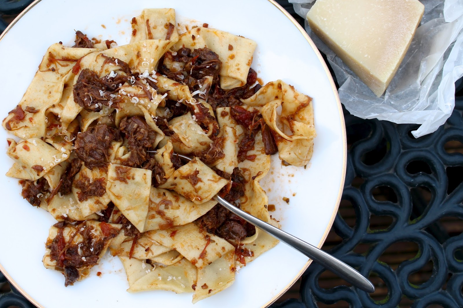 FancyAss Food Slow Braised Oxtail Ragù with Fresh Pappardelle