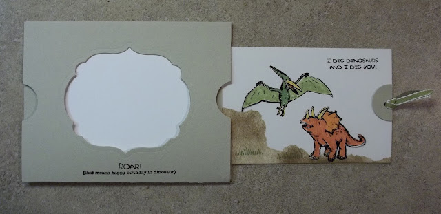 Dinosaur Birthday card is a Magic Color Change Card