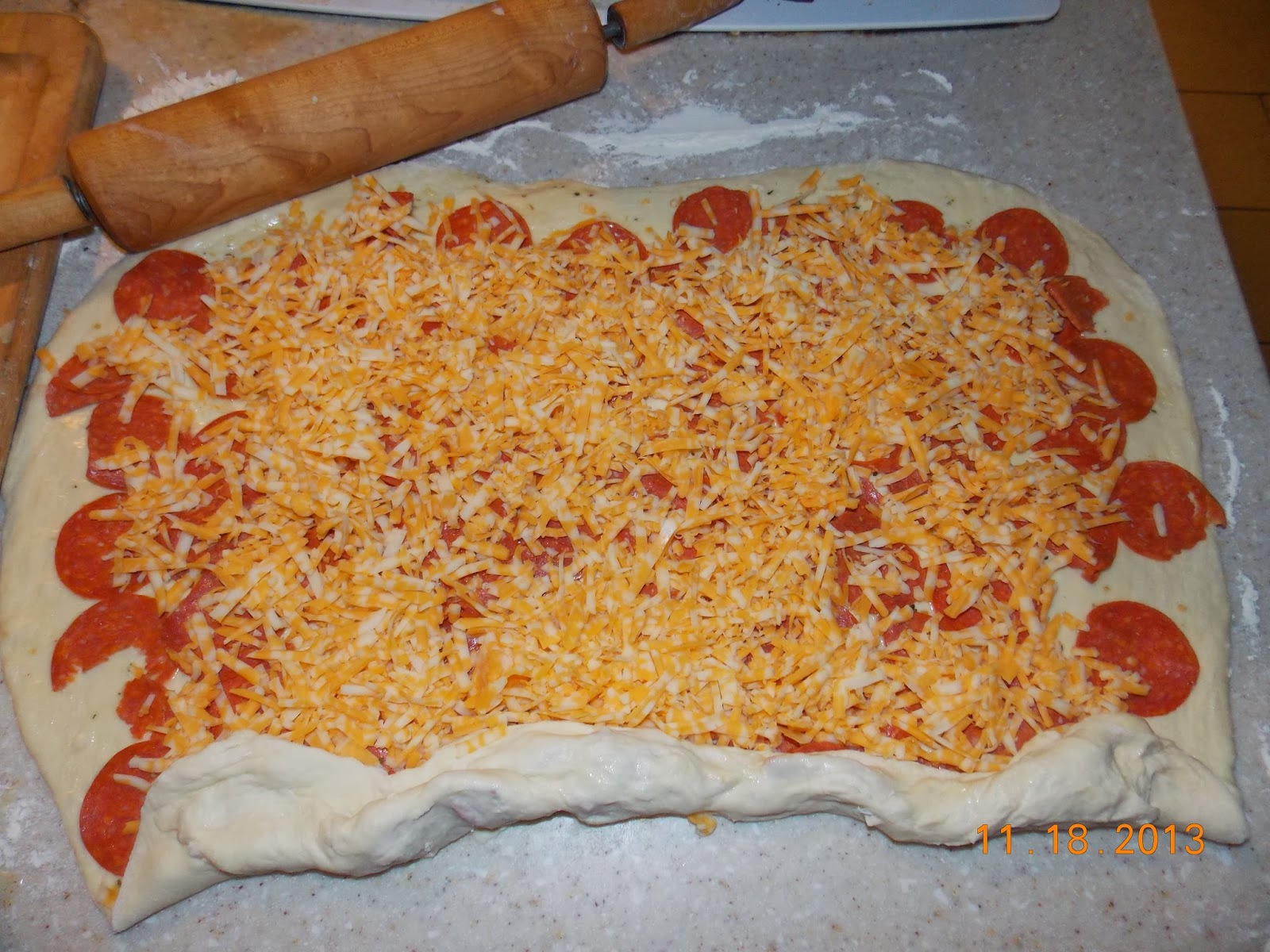 An Onion Exposed Pizza Bread