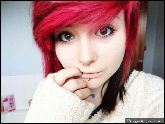 9 Images: Emo-girl, red-hair, cute