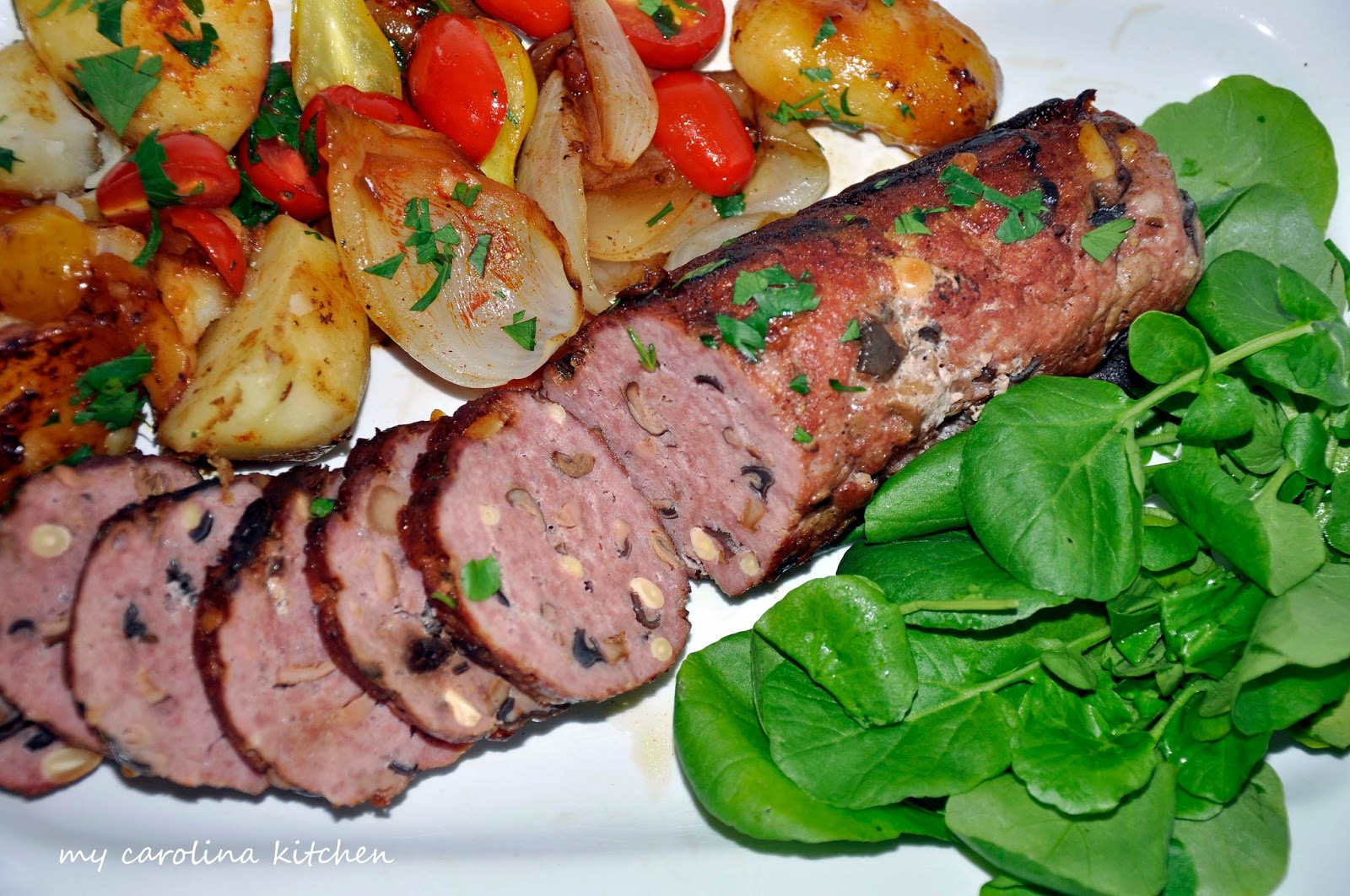 My Carolina Kitchen Jacques Pepin’s Pork Sausage Rolls with Potatoes