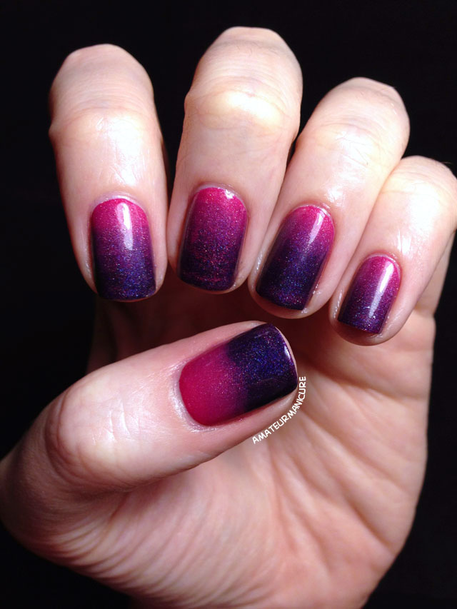 Amateur Manicure A Nail Art Blog Nail Art Pink and Purple Holo Gradient
