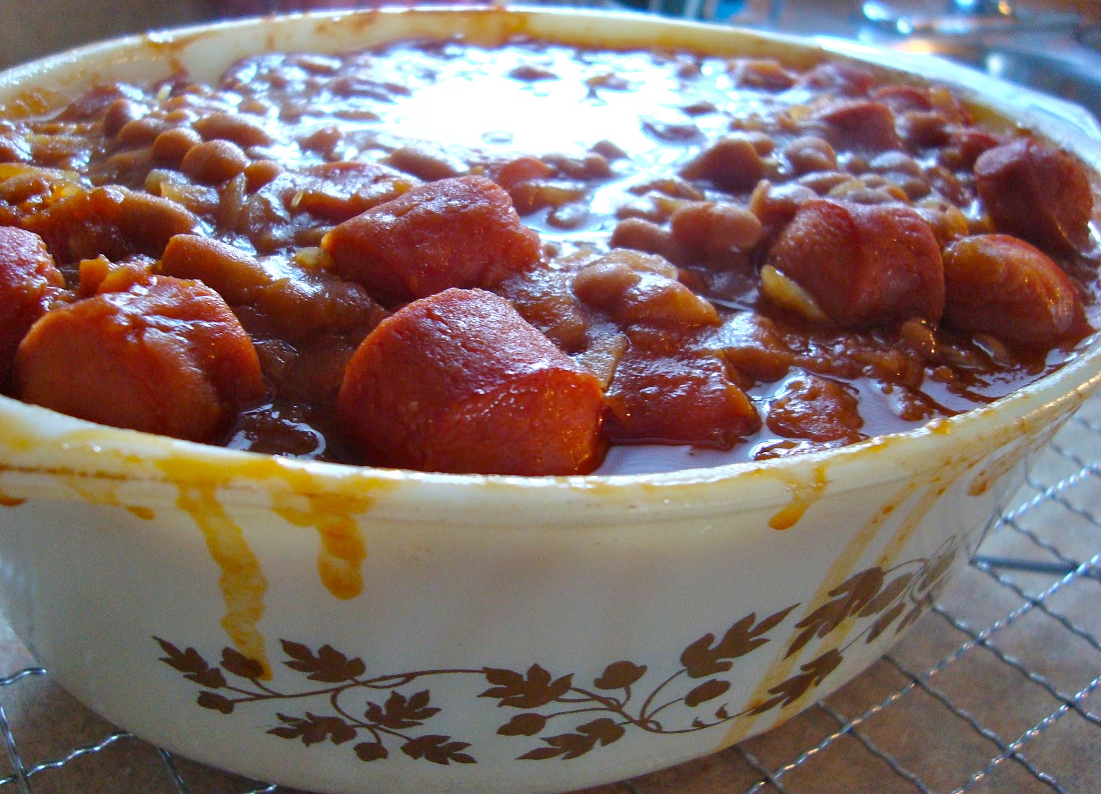 Caker Cooking Wieners and Beans