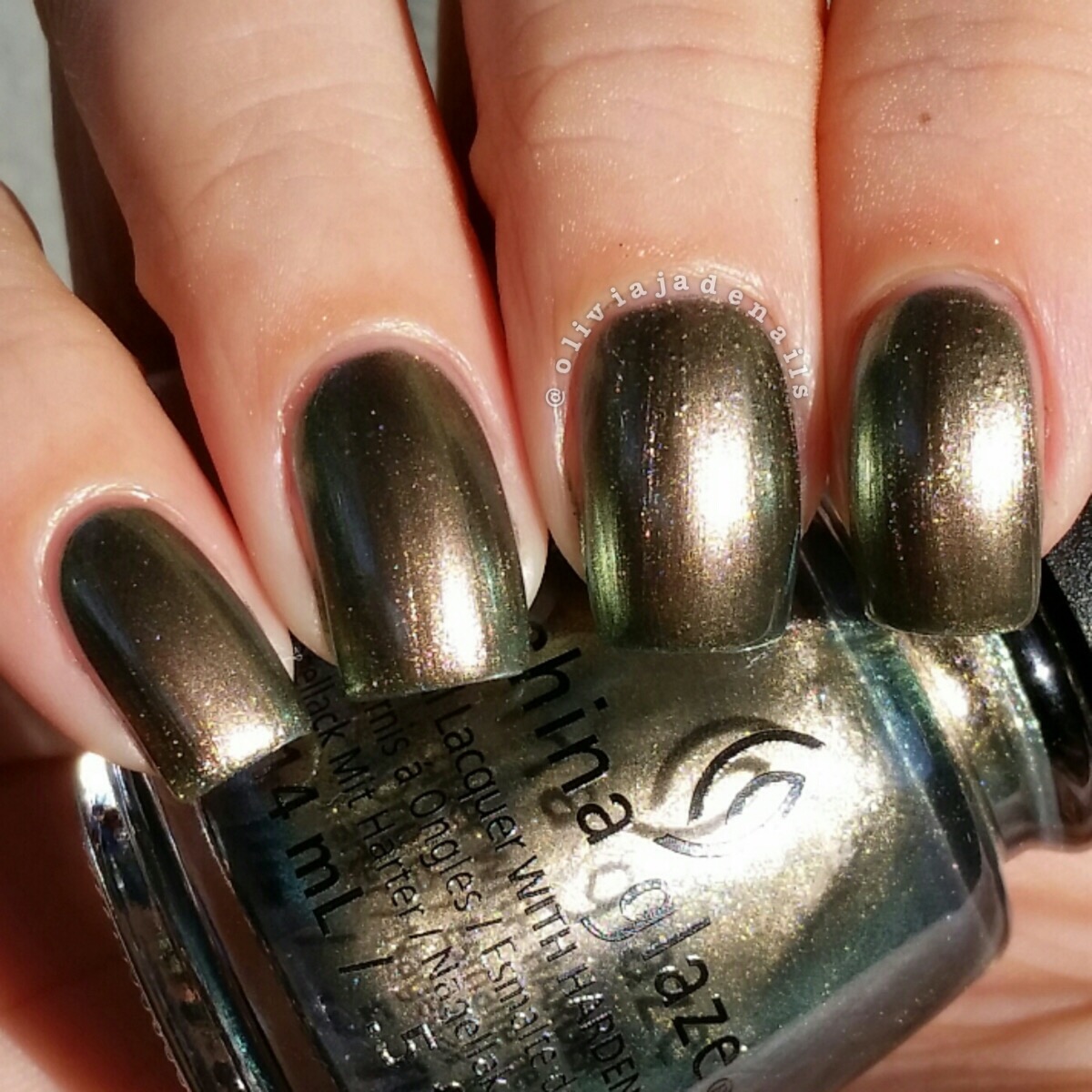 China Glaze Gone Glamping swatched by Olivia Jade Nails