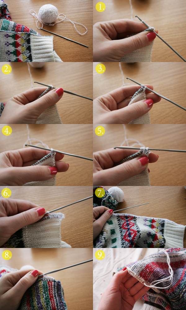 sweater edge crochet tutorial