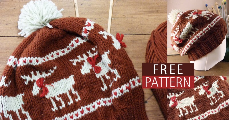 ResQCrafts: Moose Fair Isle Hat - Free Knitting Pattern
