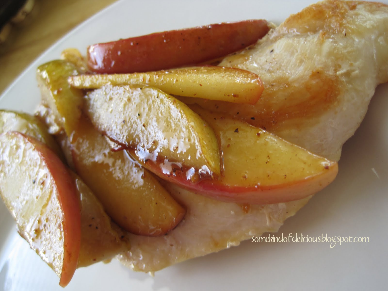 Some Kind of Delicious Apple & Pear Topped Chicken