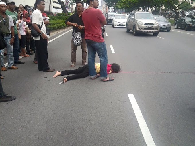 Pejalan Kaki Wanita Koma dilanggar dihadapan Pusat beli belah Centre Point Sabah