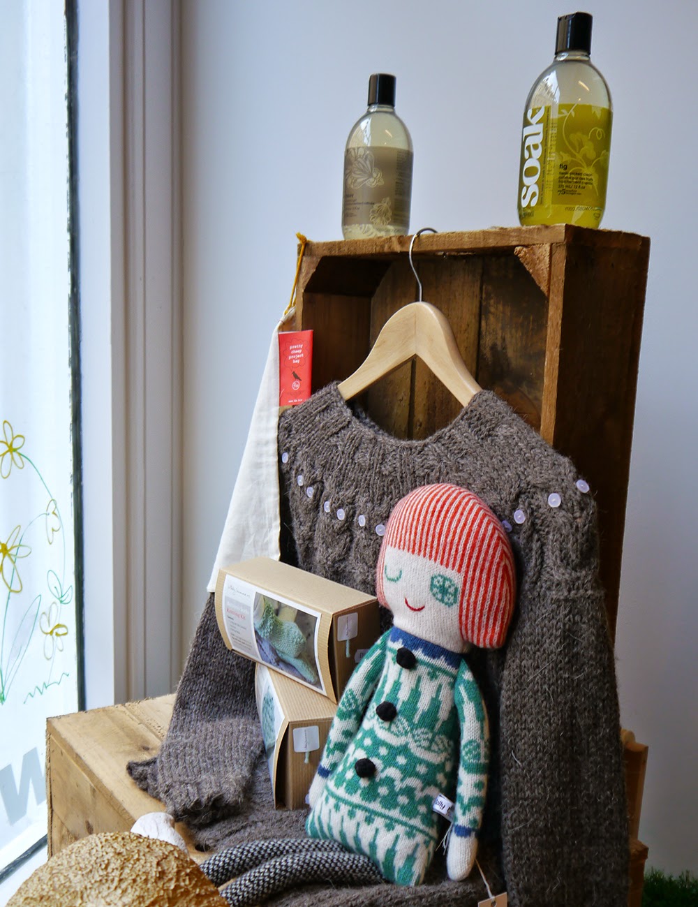 Wool & Co Dundee Dundee, craft shop, grand opening, sewing, crafting, DIY, supplies, haberdashery, The Haberdashery Project, new store, Wool & Co, knitting, window display, knitted doll