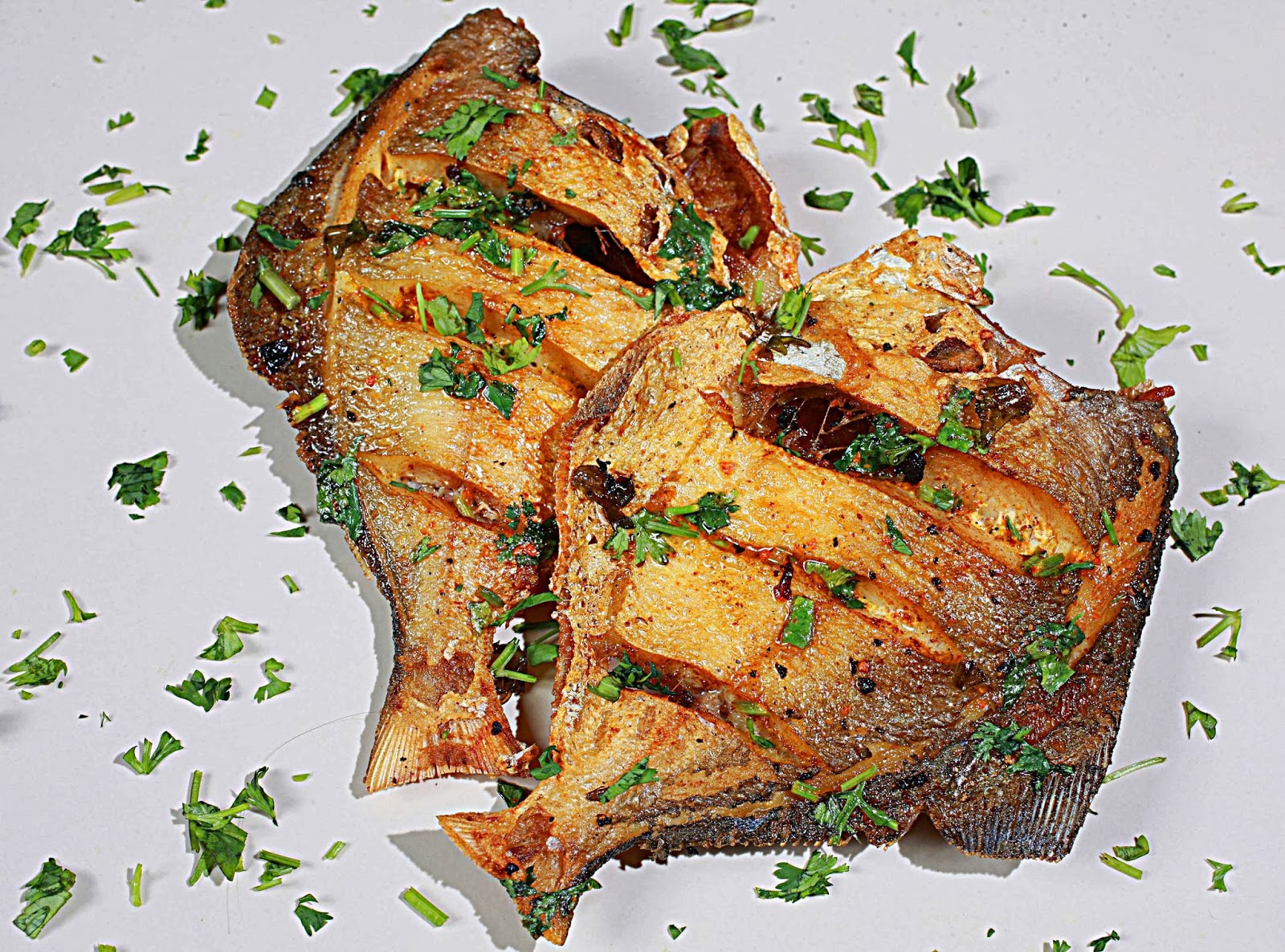 Spicy Fried Pomfret from Salt'n Pepper Village Cookbook - Pakistani recipes Spicy Fried Pomfret from Salt'n Pepper Village Cookbook - Pakistani recipes