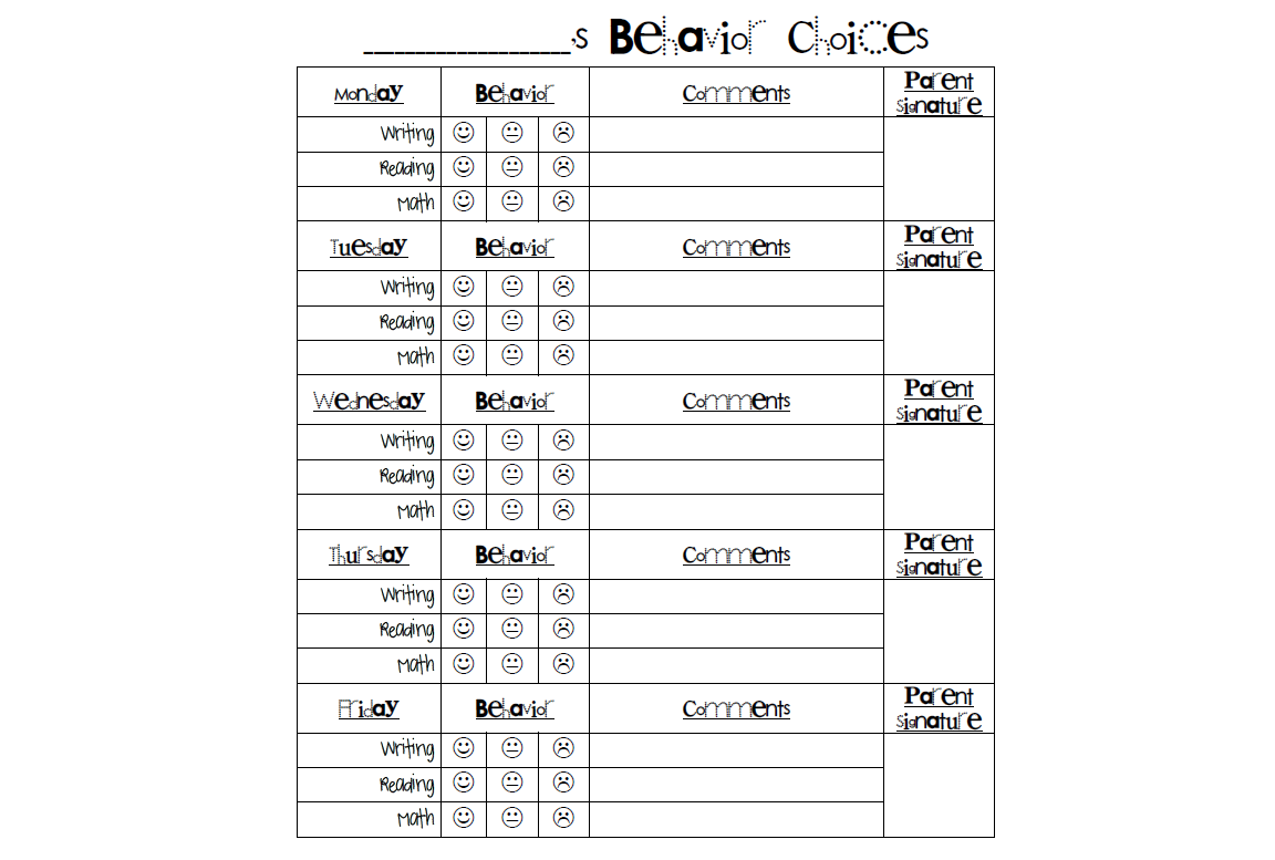 ms preppy november 2011 behavior modification charts for parents