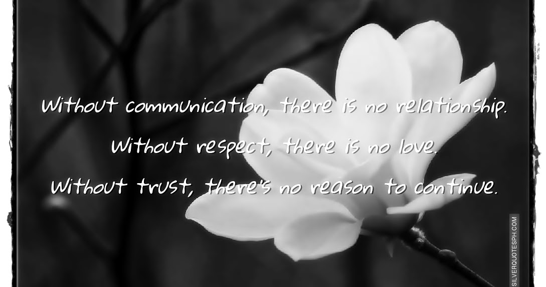 Without Communication, There Is No Relationship SILVER QUOTES