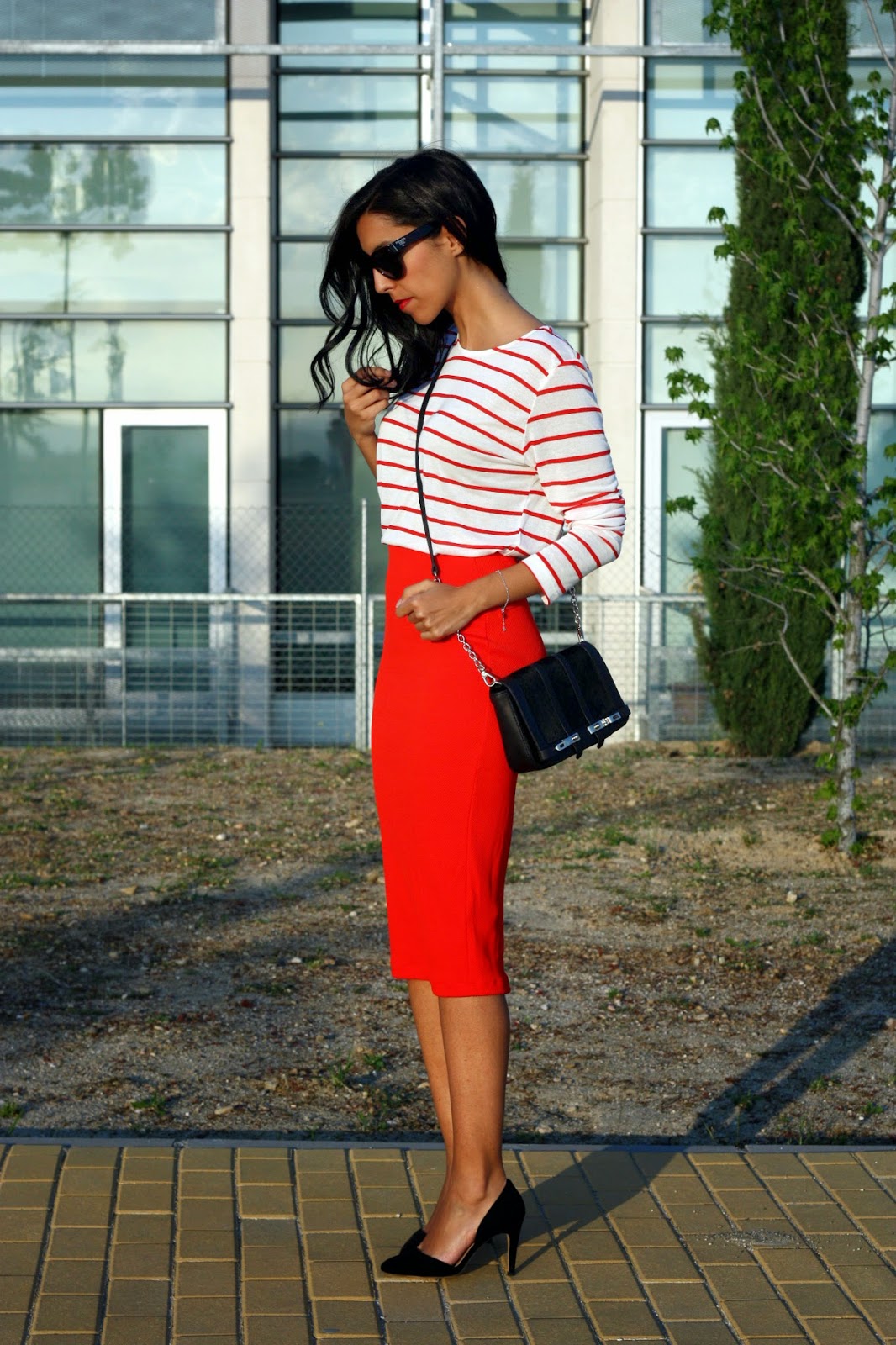 fancy outfit falda tubo azul video