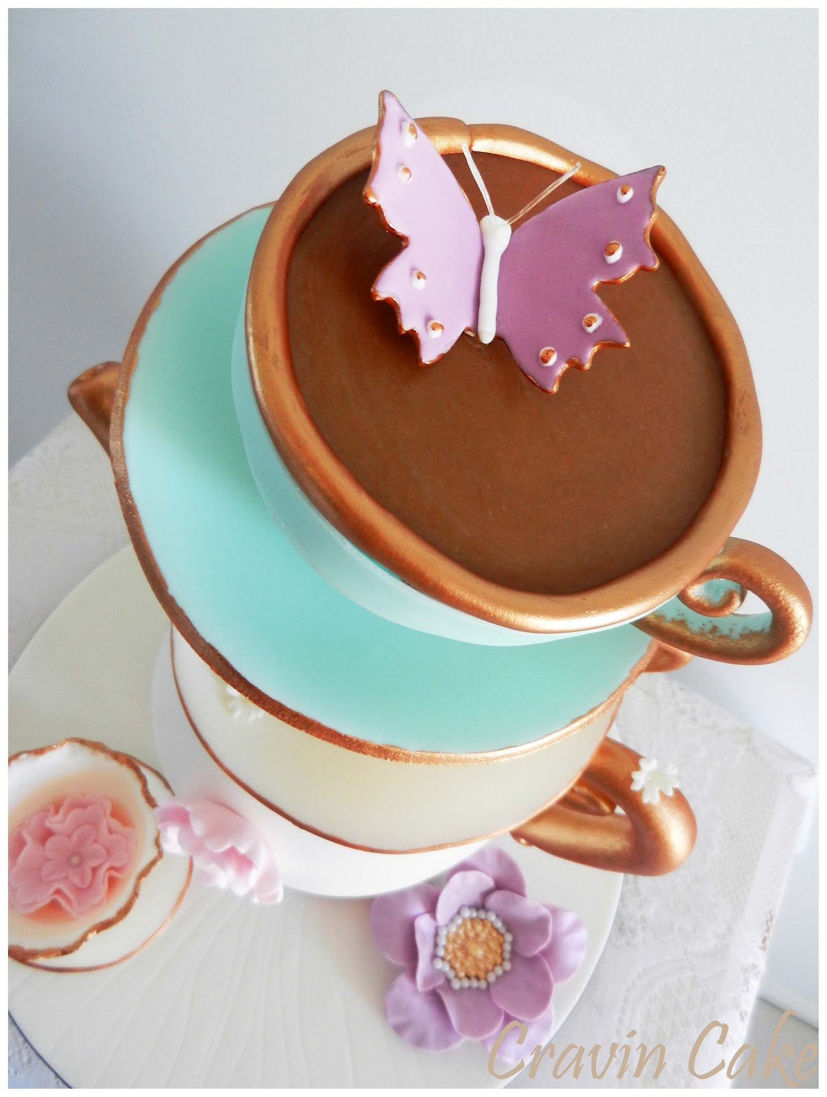 Cravin Cake Tea Party Bridal Shower Cake