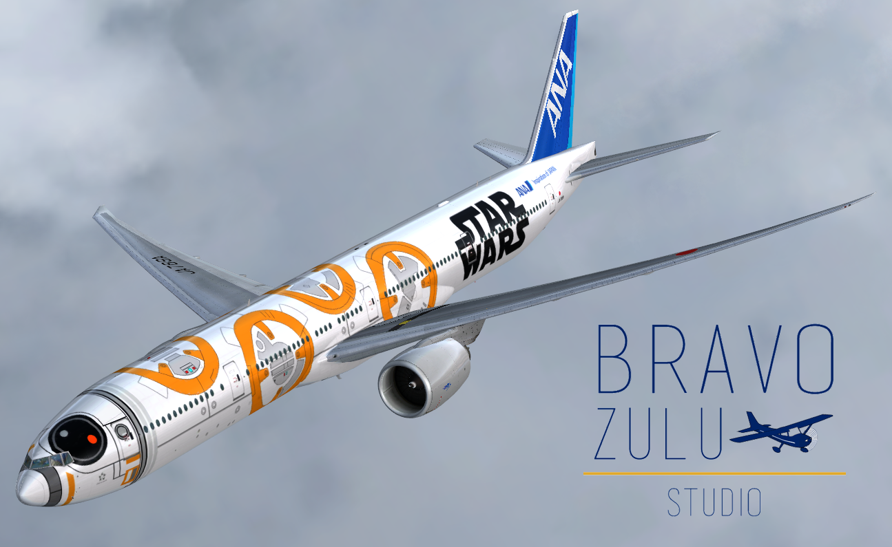 Bravo Zulu Repaint Studio Boeing 777 300er Ana Star Wars 8