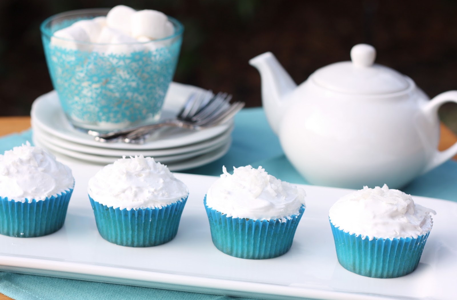 Coconut Cupcakes with 7 Minute Frosting A Spoonful of Sugar