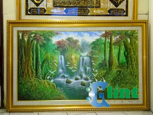 Jual Lukisan Air Terjun Glint Frame Tempat Pembuatan Bingkai Kaligrafi Lukisan