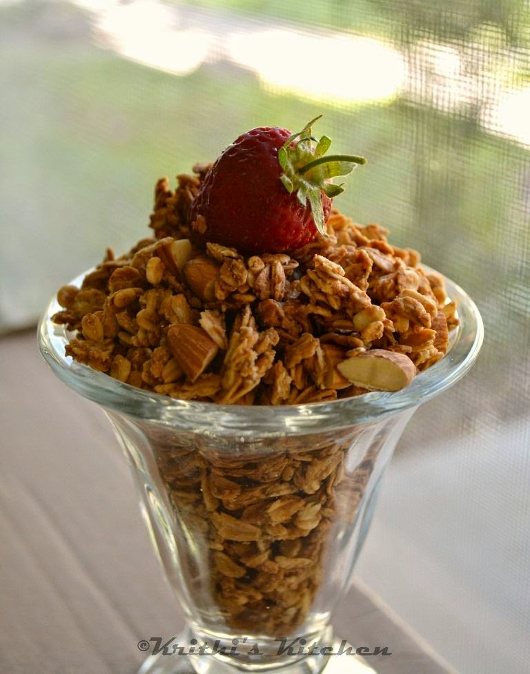 Krithi's Kitchen Agave Almond Clumpy Granola Breakfast Recipes