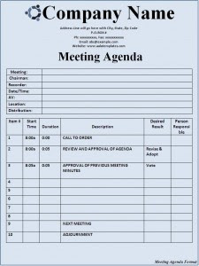 Meeting Agenda Format
