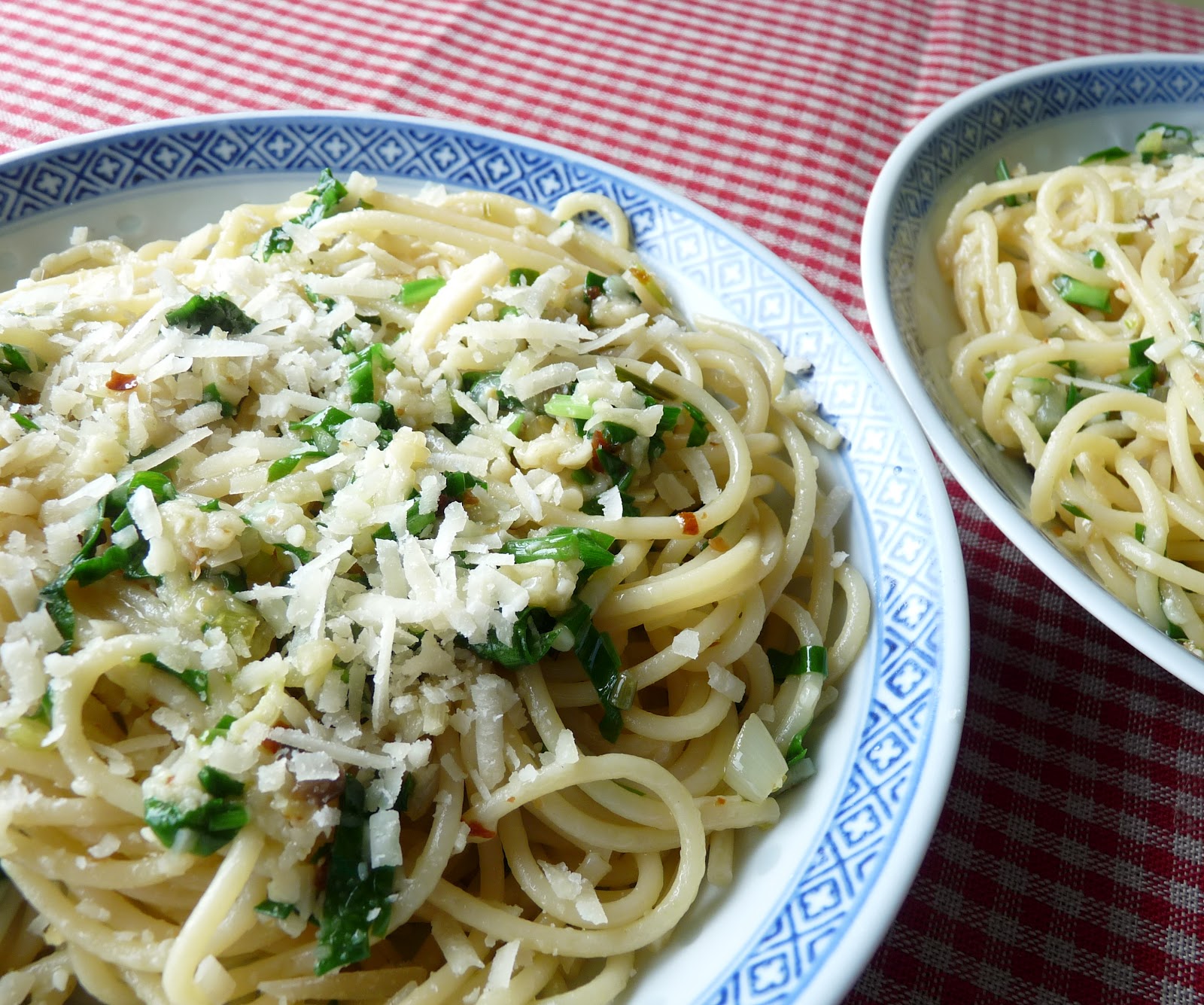 Seasonal Ontario Food Spaghetti with Wild Leeks