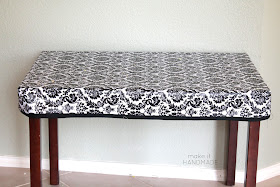 A sewn fitted stay put table cloth for a child's table. Project by Make It Handmade as part of the Making Home Series
