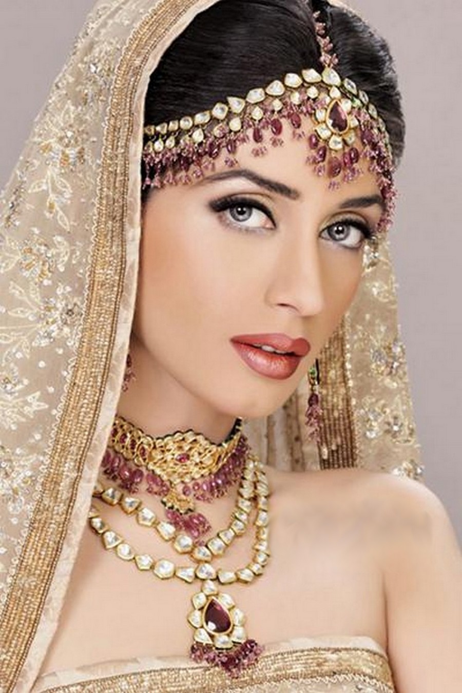 Bridal jewelry and Makeup.
