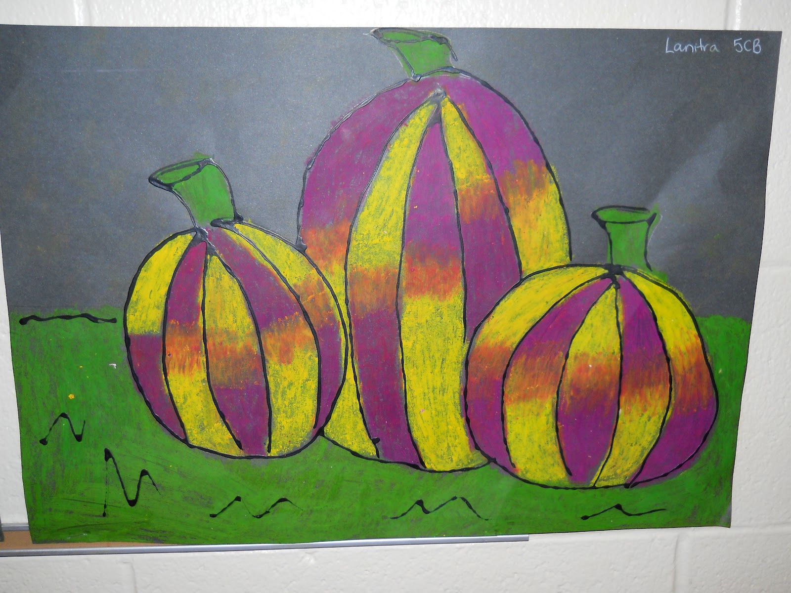 Mrs. Werner's Art Room 5th Grade Oil Pastel Pumpkins