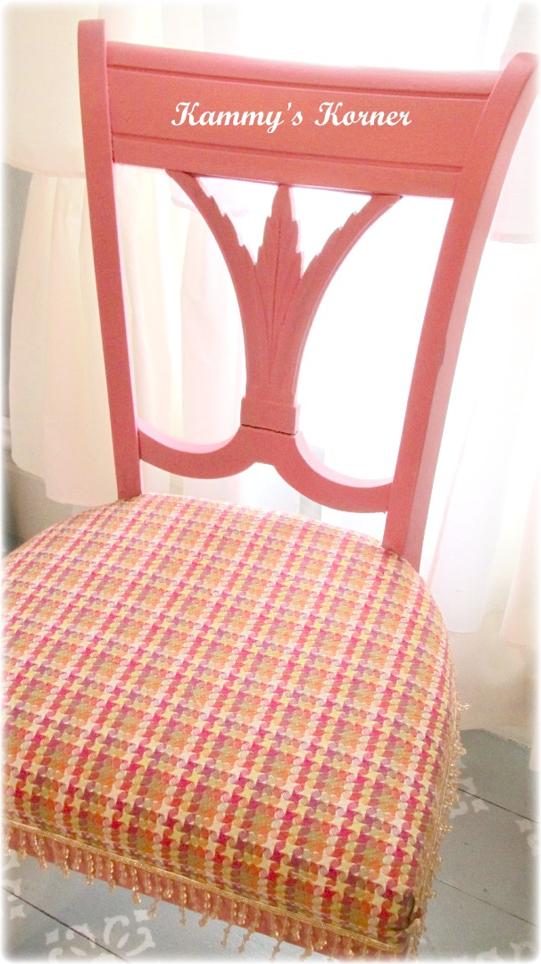 Kammy's Korner Pinkalicious Chair Makeover {HGTV Fabric at JoAnn's}