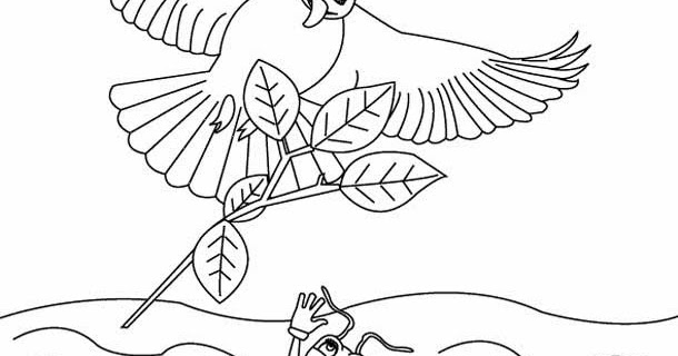 Kids Page: The Ant And The Dove - Aesop Fables Coloring Page