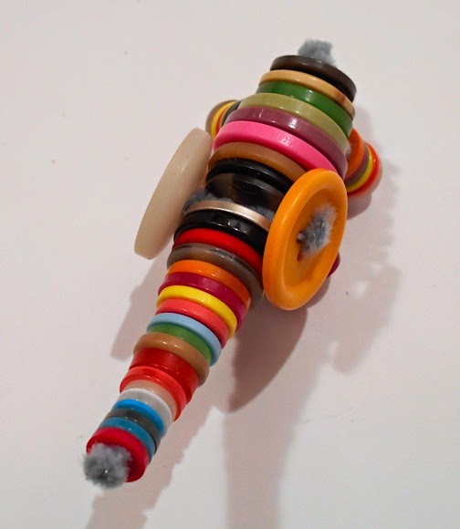 An Elephant a Day 2.0 Elephant No. 116 Buttons and Pipe Cleaners